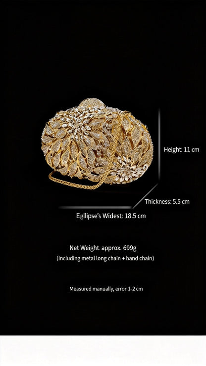 【Crystalline Starlight】Metal Mesh Diamond Hardcase Evening Bag