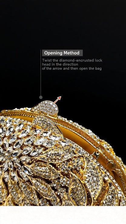 【Crystalline Starlight】Metal Mesh Diamond Hardcase Evening Bag