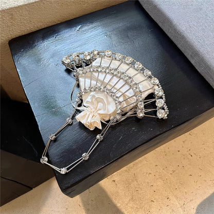European & American Style Gold Vintage Diamond-Trimmed Metal-Woven Hollow-Out Women's Mini Handheld Evening Bag