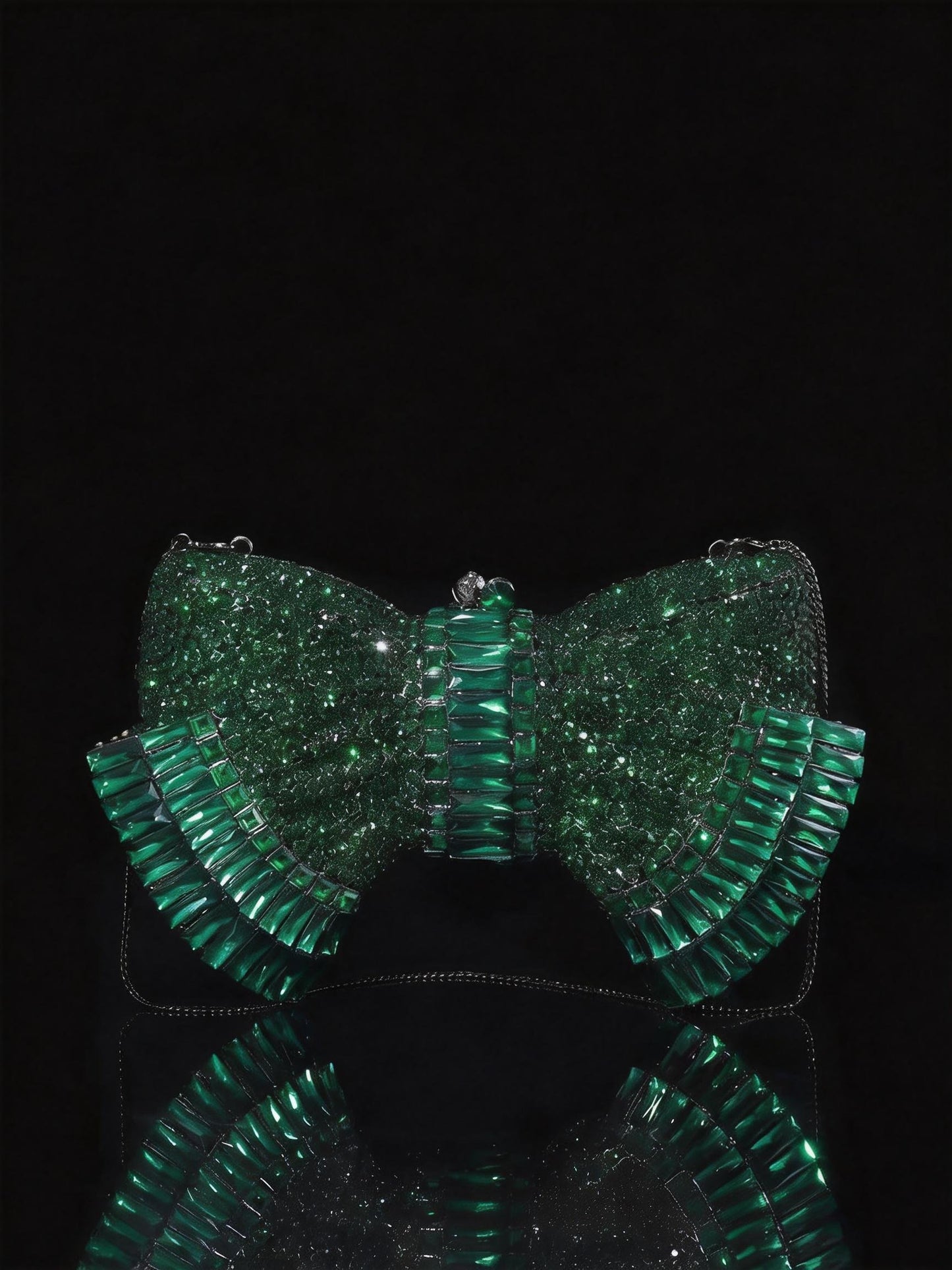 High-end Luxury Embellished New Arrival European-style Evening Bag with Bow and Crystal-encrusted Chain, Women's Handheld Crystal Bag