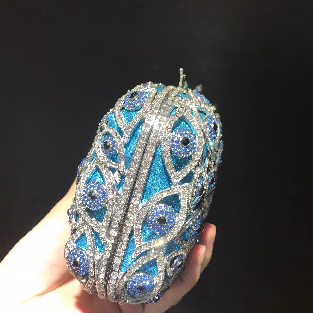 Western Evening Clutch: Devil's Eye Design with Rhinestones, Crystal-Embellished Women's Handbag