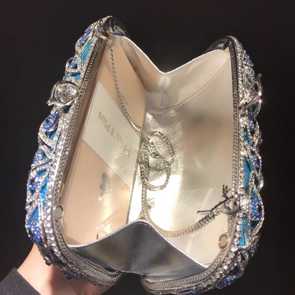 Western Evening Clutch: Devil's Eye Design with Rhinestones, Crystal-Embellished Women's Handbag