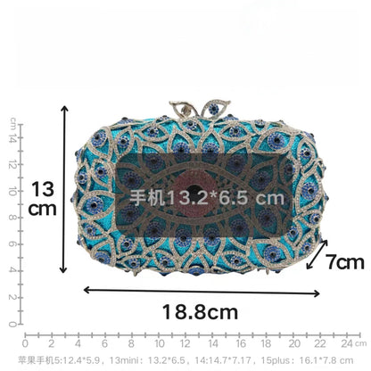 Western Evening Clutch: Devil's Eye Design with Rhinestones, Crystal-Embellished Women's Handbag