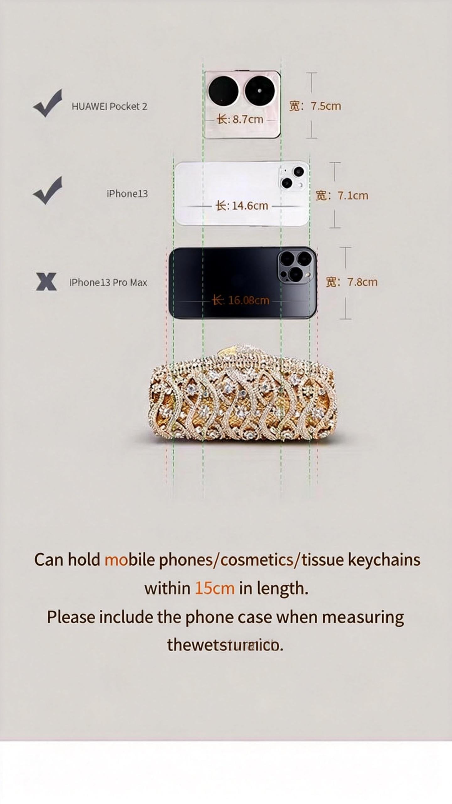 Light Luxury Evening Clutch, Vintage Shiny Rhinestone Handbag for Women, High-End Party Purse with Strap