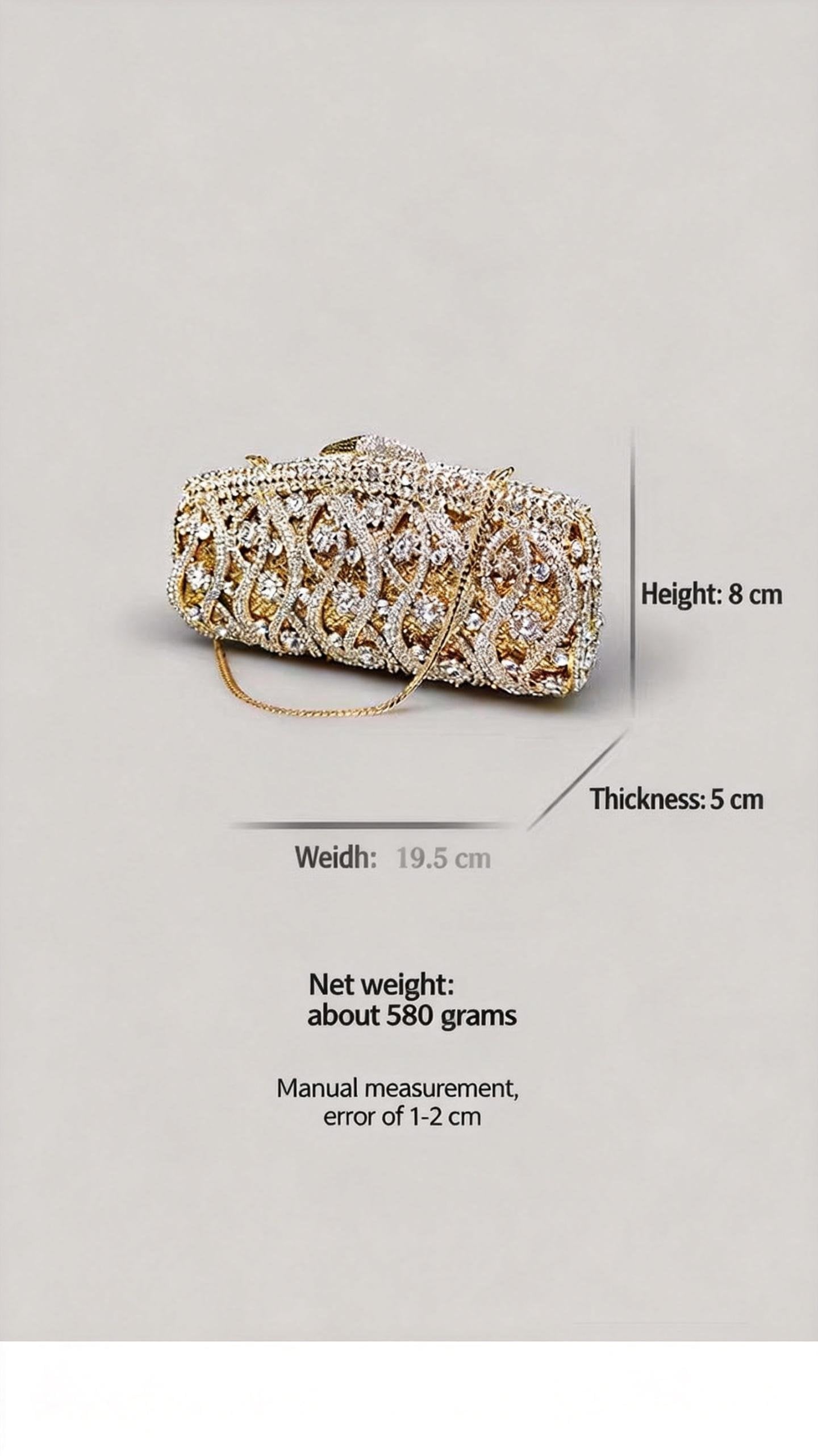 Light Luxury Evening Clutch, Vintage Shiny Rhinestone Handbag for Women, High-End Party Purse with Strap