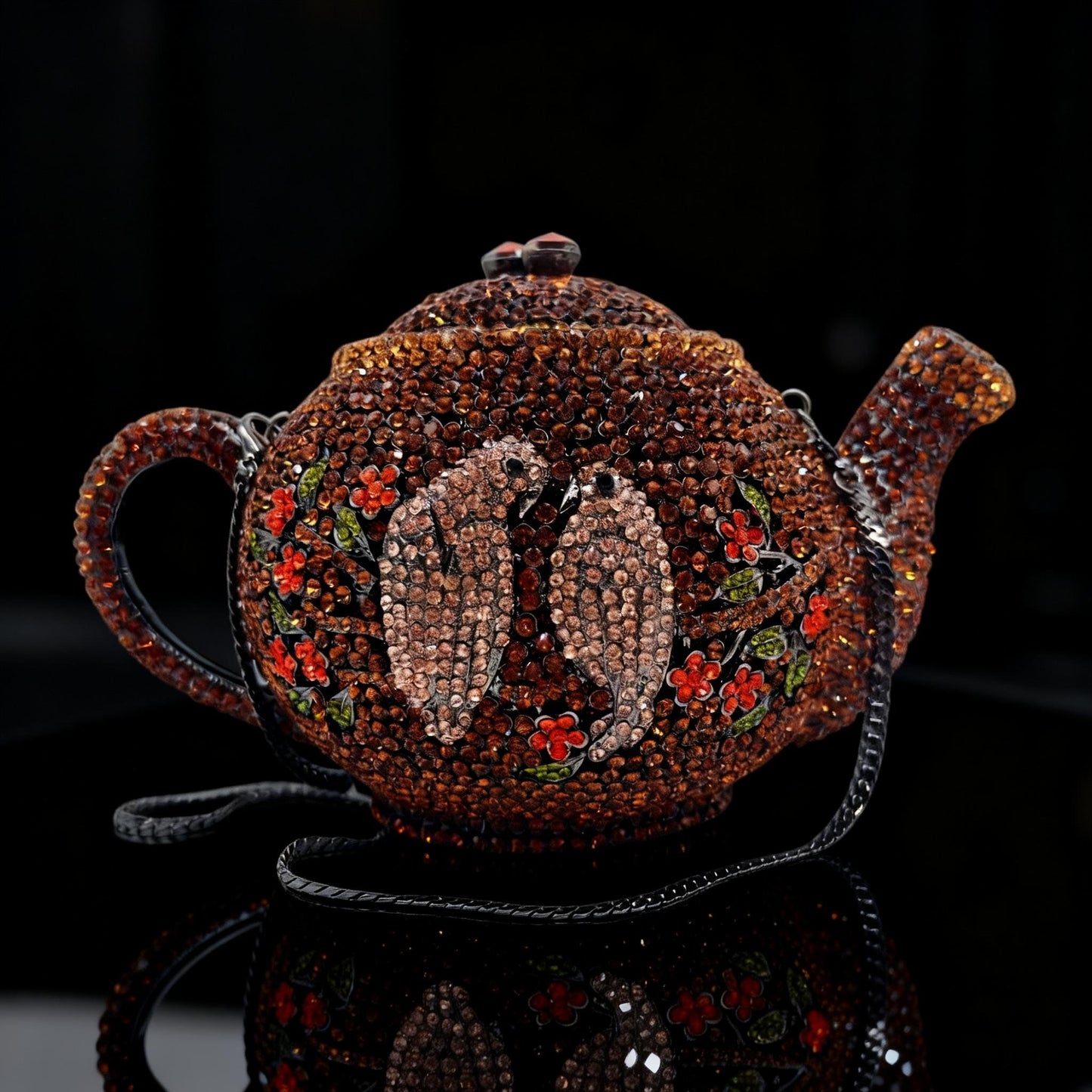 Teapot-Shaped Evening Clutch – Fully Rhinestoned, Luxury Designer Women's Handbag for Banquet, Party & Gala
