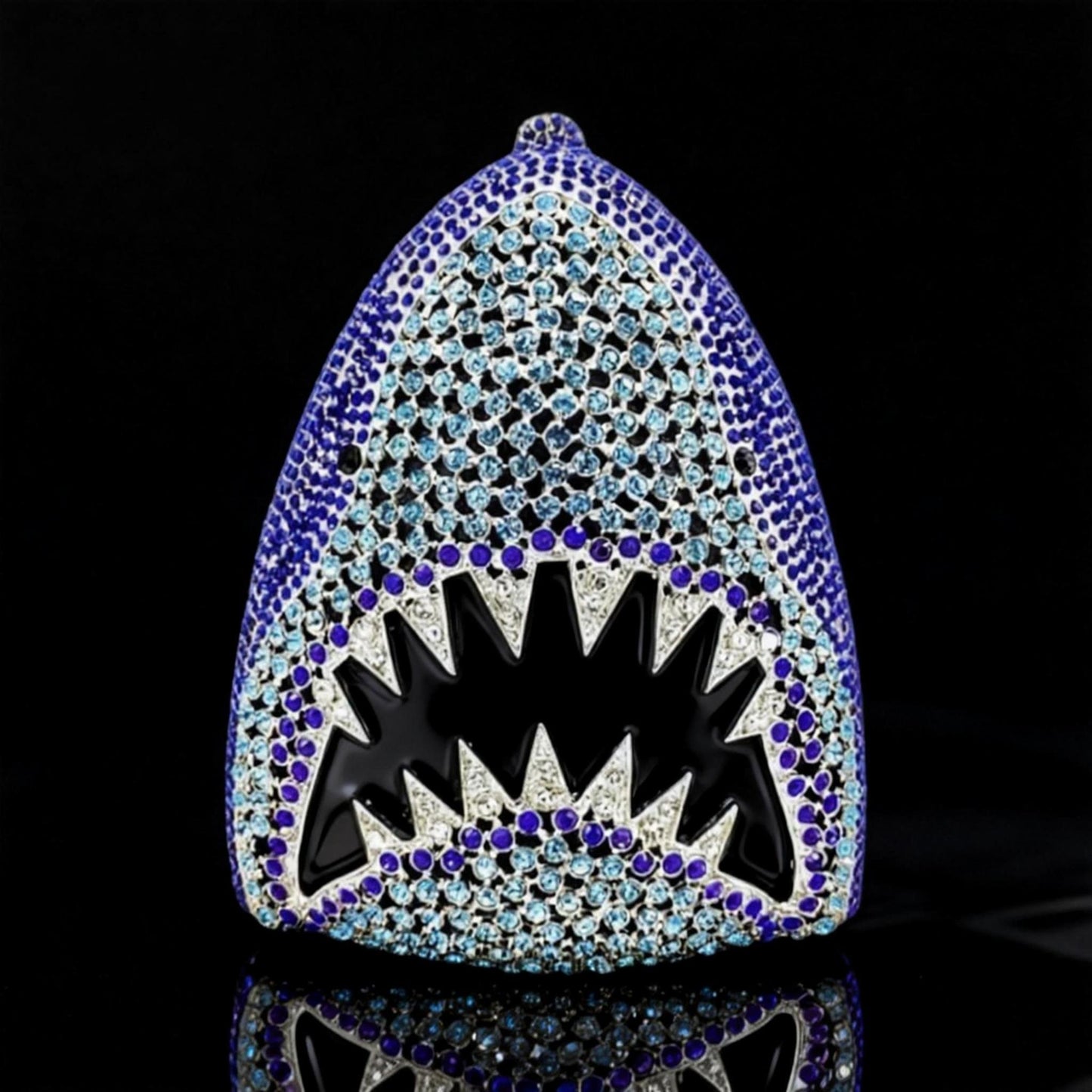 New 3D Shark Rhinestone Clutch Bag, Animal-Shaped Full-Crystal Evening Bag for Parties and Formal Events