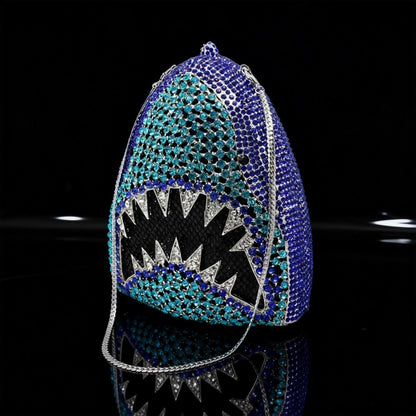 New 3D Shark Rhinestone Clutch Bag, Animal-Shaped Full-Crystal Evening Bag for Parties and Formal Events