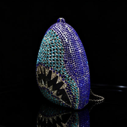 New 3D Shark Rhinestone Clutch Bag, Animal-Shaped Full-Crystal Evening Bag for Parties and Formal Events