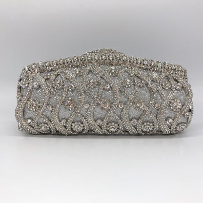 Light Luxury Evening Clutch, Vintage Shiny Rhinestone Handbag for Women, High-End Party Purse with Strap