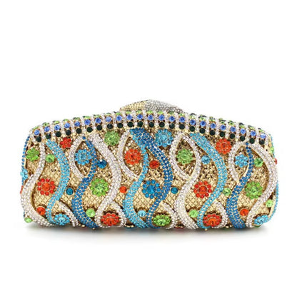 Light Luxury Evening Clutch, Vintage Shiny Rhinestone Handbag for Women, High-End Party Purse with Strap
