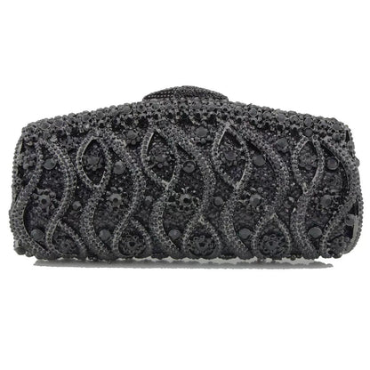 Light Luxury Evening Clutch, Vintage Shiny Rhinestone Handbag for Women, High-End Party Purse with Strap