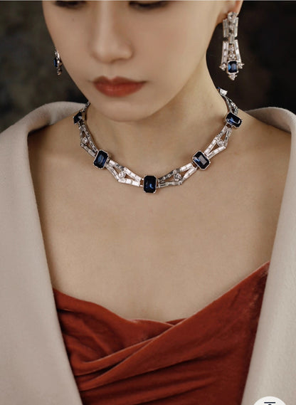 “Azure Elegance” Collector’s Sapphire Necklace Set – Designed to Illuminate