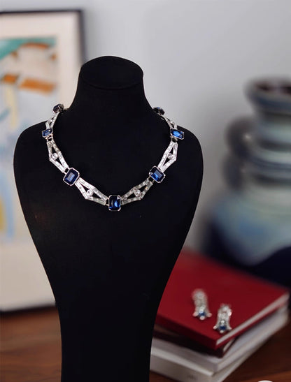 “Azure Elegance” Collector’s Sapphire Necklace Set – Designed to Illuminate