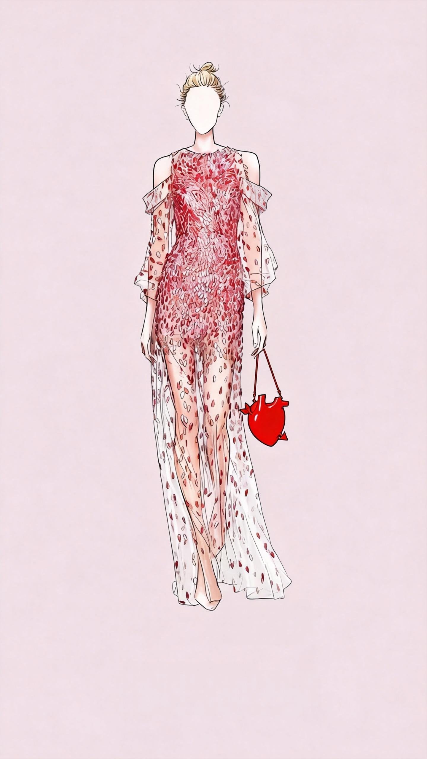European fashion, niche design, heart chain bag, metal evening clutch, statement shoulder bag, avant-garde accessory