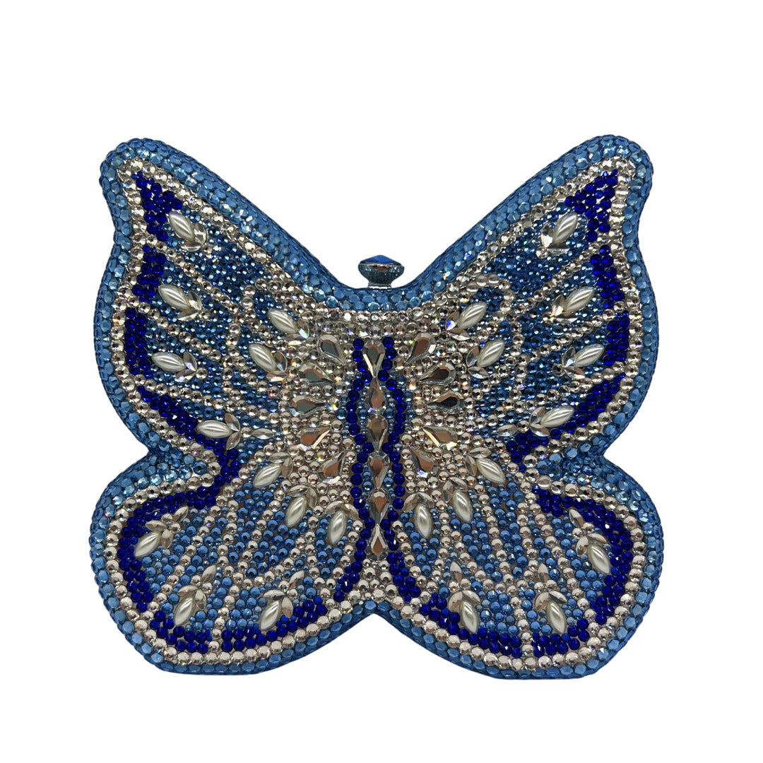 High-end Flat-back Crystal Butterfly Evening Clutch for Banquets, Parties & Year-end Events