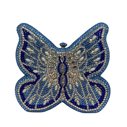 High-end Flat-back Crystal Butterfly Evening Clutch for Banquets, Parties & Year-end Events