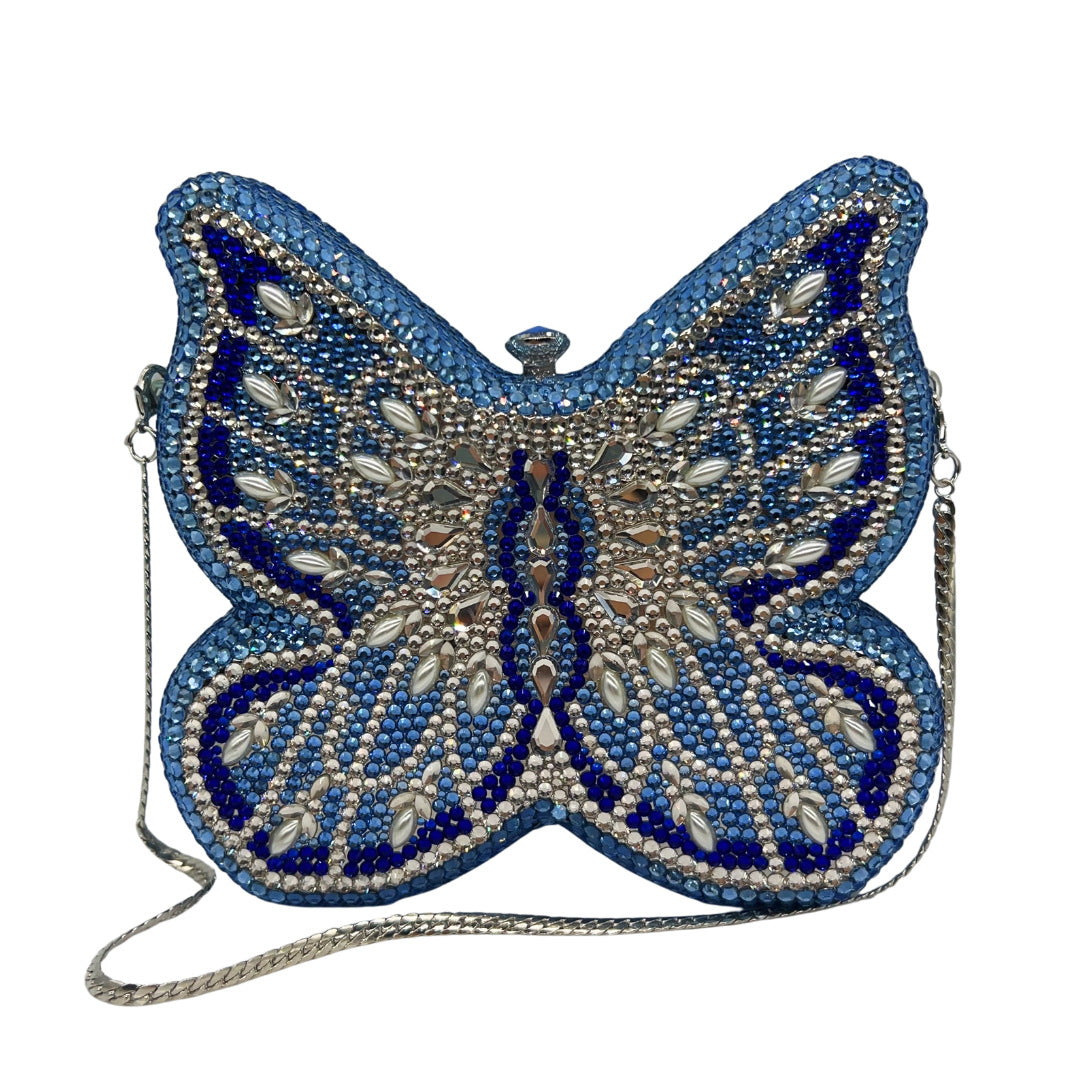 High-end Flat-back Crystal Butterfly Evening Clutch for Banquets, Parties & Year-end Events