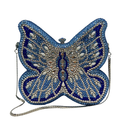 High-end Flat-back Crystal Butterfly Evening Clutch for Banquets, Parties & Year-end Events