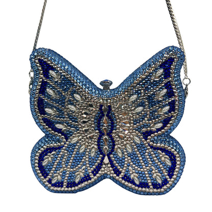 High-end Flat-back Crystal Butterfly Evening Clutch for Banquets, Parties & Year-end Events
