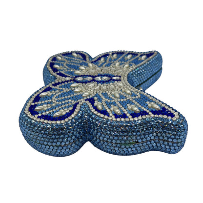 High-end Flat-back Crystal Butterfly Evening Clutch for Banquets, Parties & Year-end Events