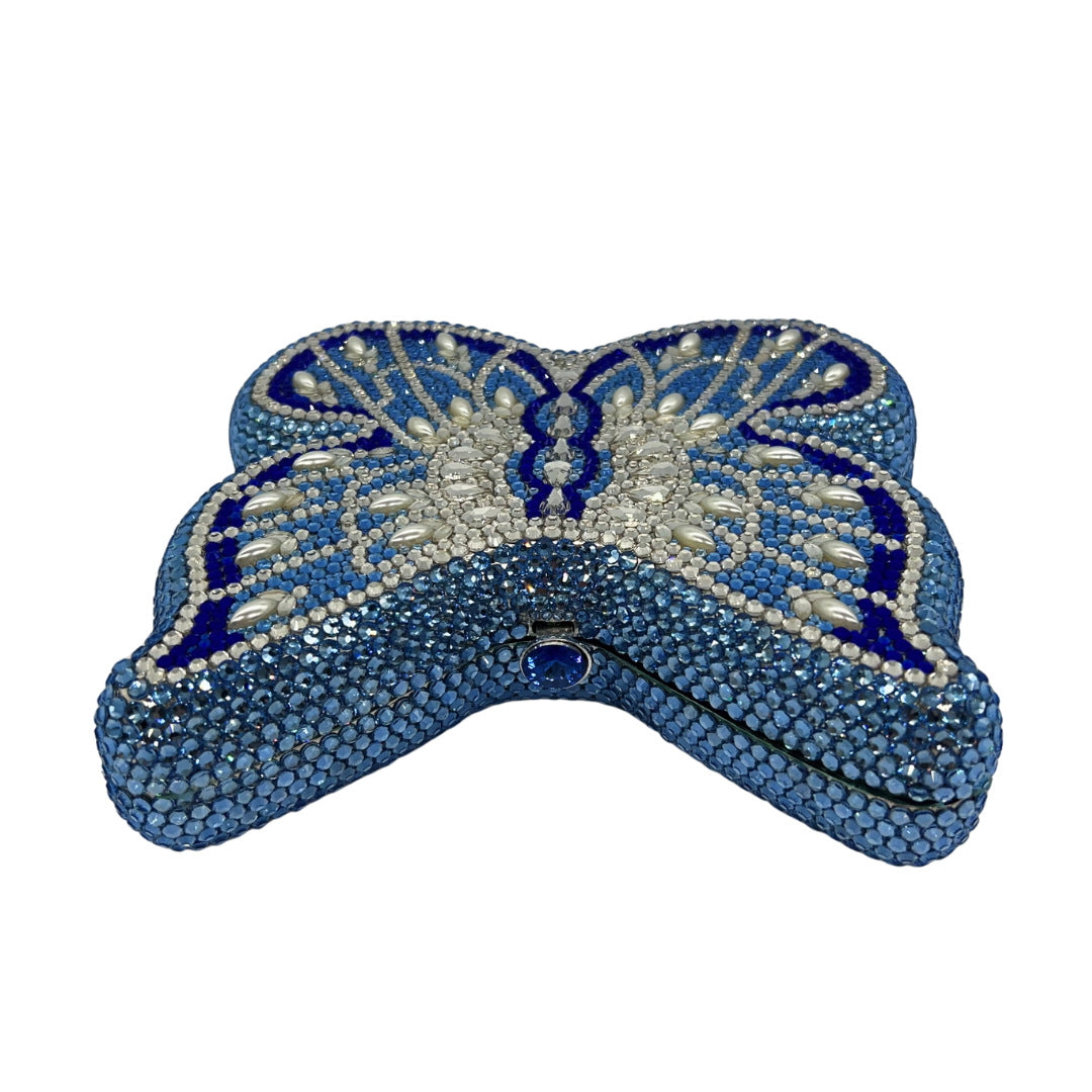 High-end Flat-back Crystal Butterfly Evening Clutch for Banquets, Parties & Year-end Events