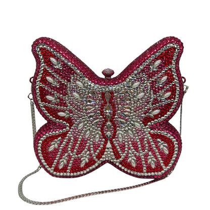 High-end Flat-back Crystal Butterfly Evening Clutch for Banquets, Parties & Year-end Events