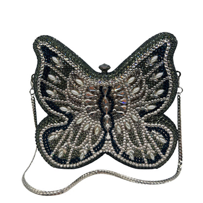 High-end Flat-back Crystal Butterfly Evening Clutch for Banquets, Parties & Year-end Events