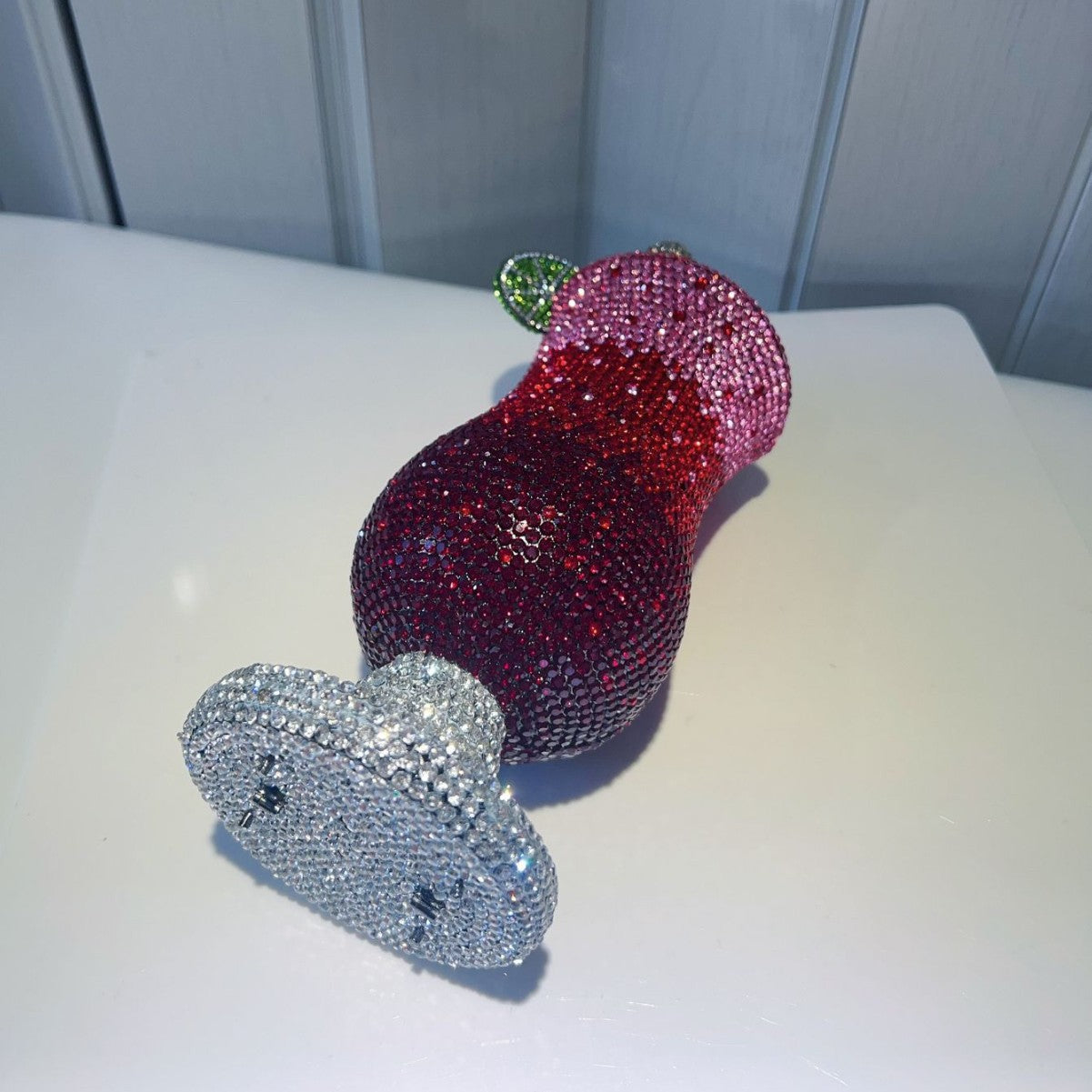 Diamond-encrusted Cocktail Glass Clutch, Full Crystal Evening Bag for Women