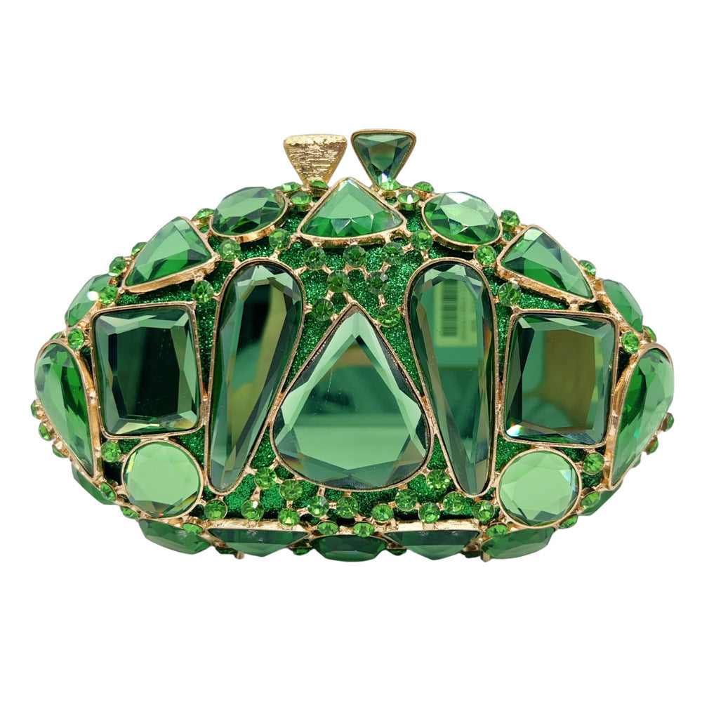 New Violet Diamond-encrusted Evening Clutch | Hollow Crystal Embellished Handbag for Women | European & American Style Party Bag