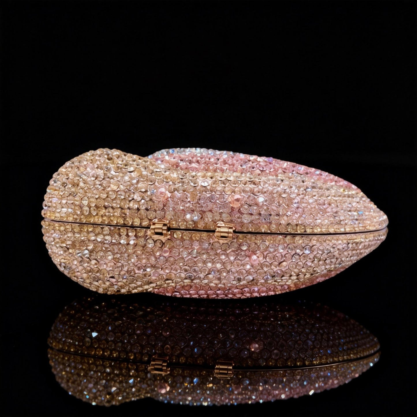 Diamond-Encrusted Swan Evening Clutch — Animal-Themed Full Crystal Handbag with Chain