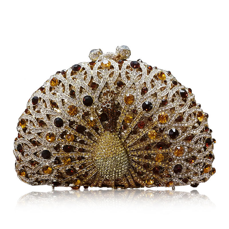 YY · Luxury handcrafted hollow-out dripping diamond party clutch