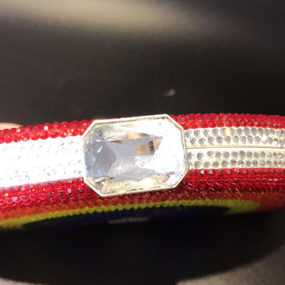 MRY · D-shaped rainbow-studded dinner bag