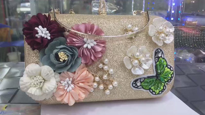 MRY · Satin floral dinner bag