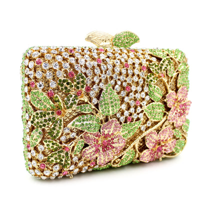 MRY · Rhinestone flowers continuously empty dinner bag