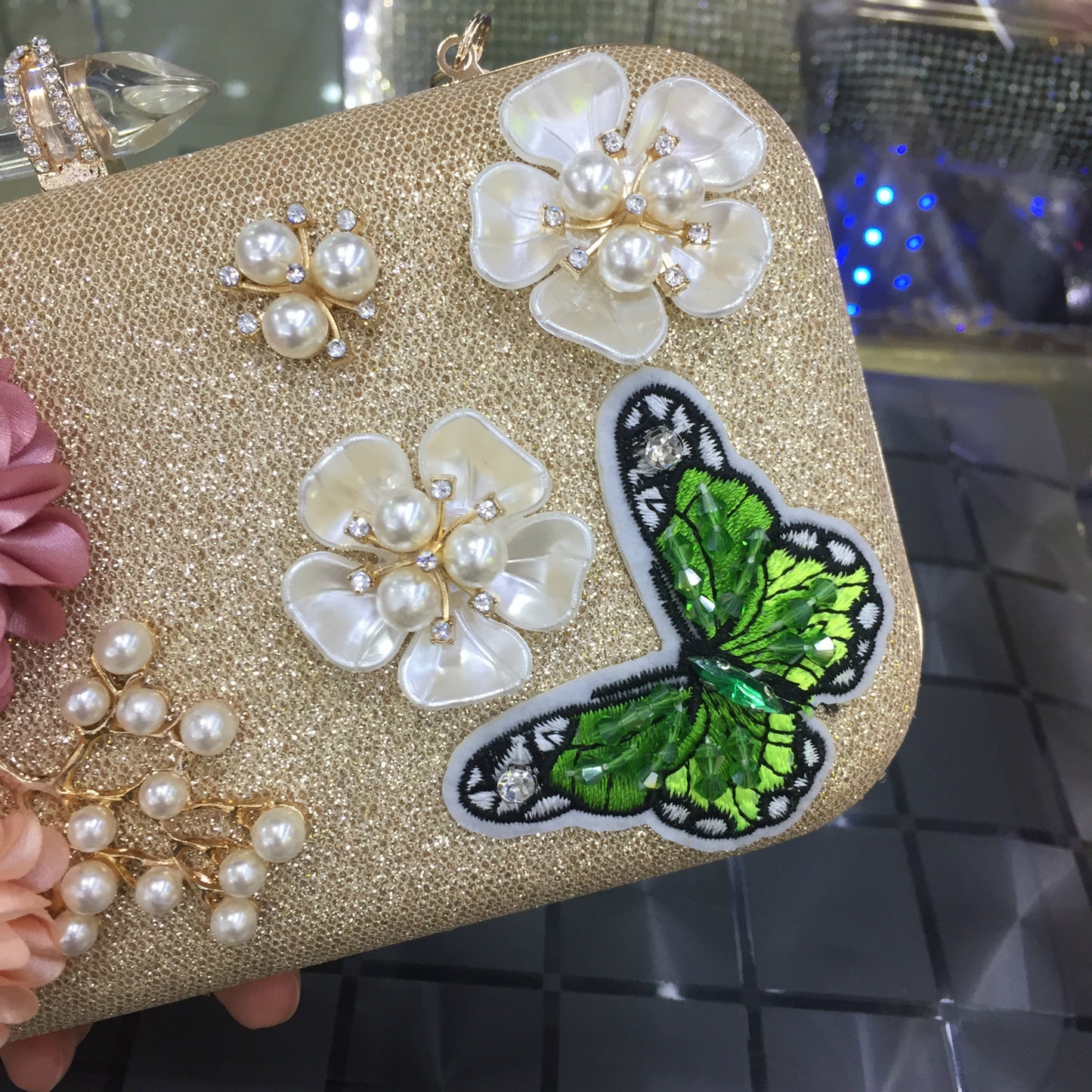 MRY · Satin floral dinner bag