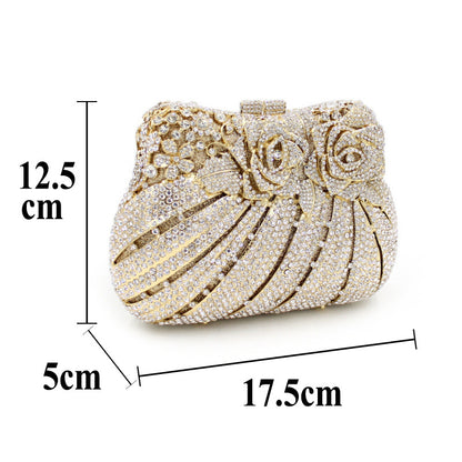 MRY · Rhinestone rose skein empty dinner bag
