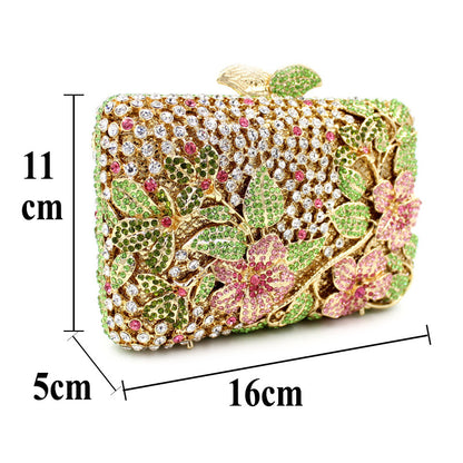 MRY · Rhinestone flowers continuously empty dinner bag