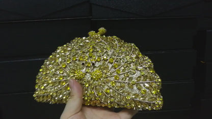 YY · Luxury handcrafted hollow-out dripping diamond party clutch