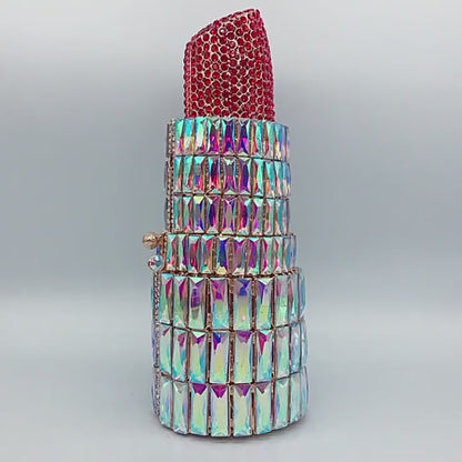 MRY · Lipstick and diamond dinner bag