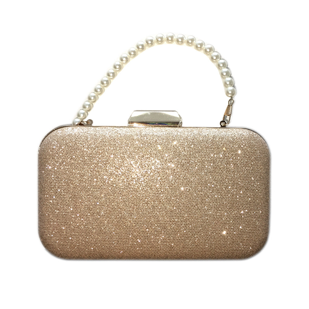 MRY · Diamond-encrusted pearl petal chain fringe dinner bag