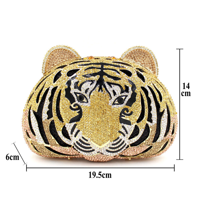 MRY · Tiger head rhinestones whereas empty dinner bags