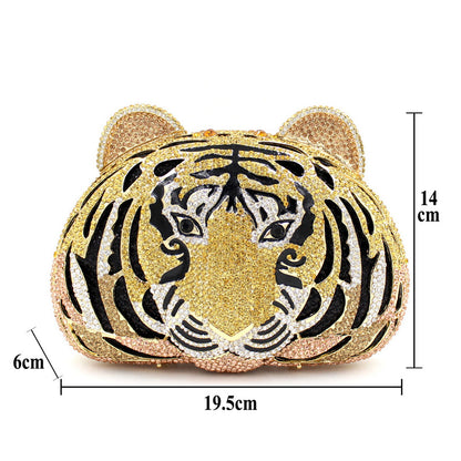 MRY · Tiger head rhinestones whereas empty dinner bags