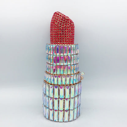 MRY · Lipstick and diamond dinner bag
