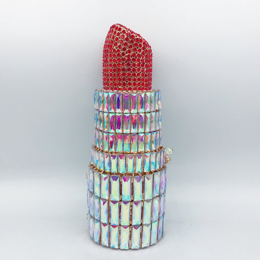 MRY · Lipstick and diamond dinner bag