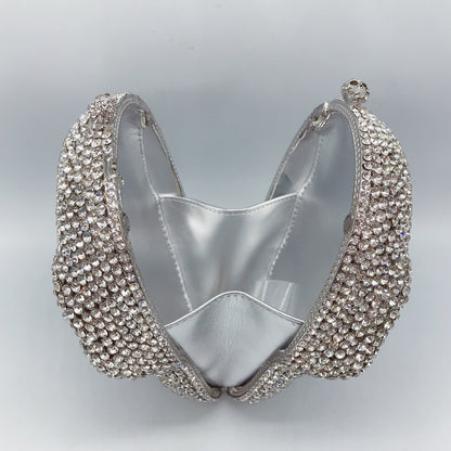 MRY · Diamond-encrusted skull dinner bag