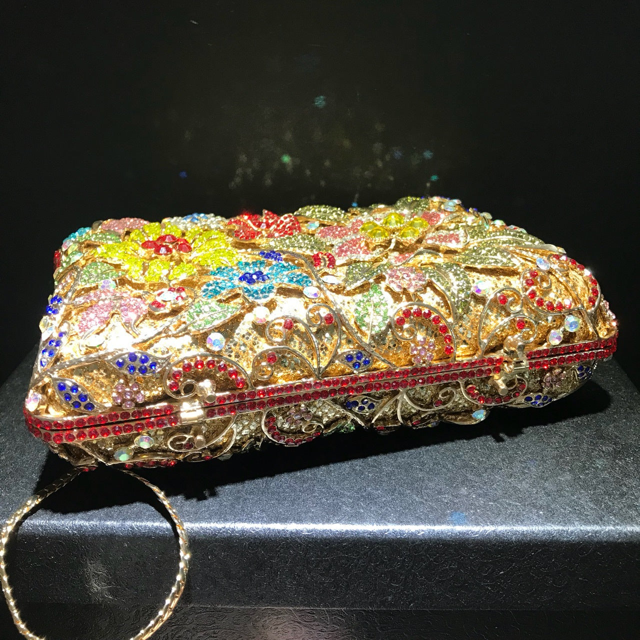 MRY · Floral and diamond-encrusted dinner bag