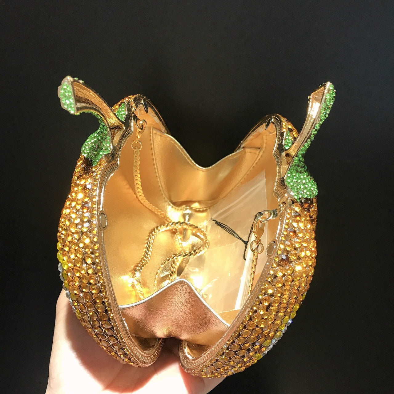 MRY · Pumpkin and diamond dinner bag