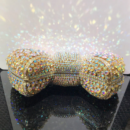 MRY · Diamond-encrusted bow dinner bag