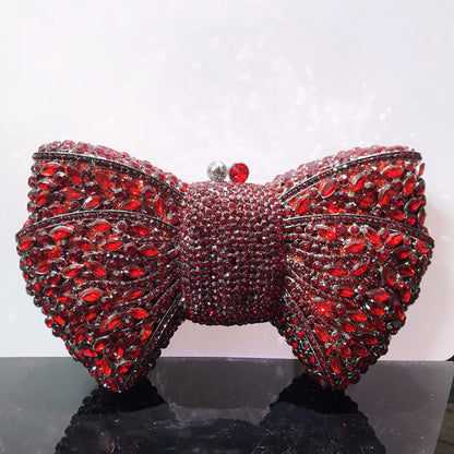 MRY · Diamond-encrusted bow dinner bag